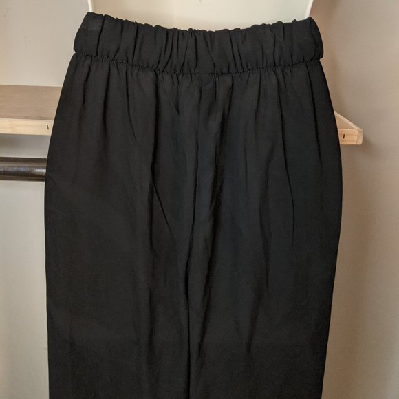 H&M Divided Black Front Slit Casual Pants with Tie Sash - Picture 7 of 7